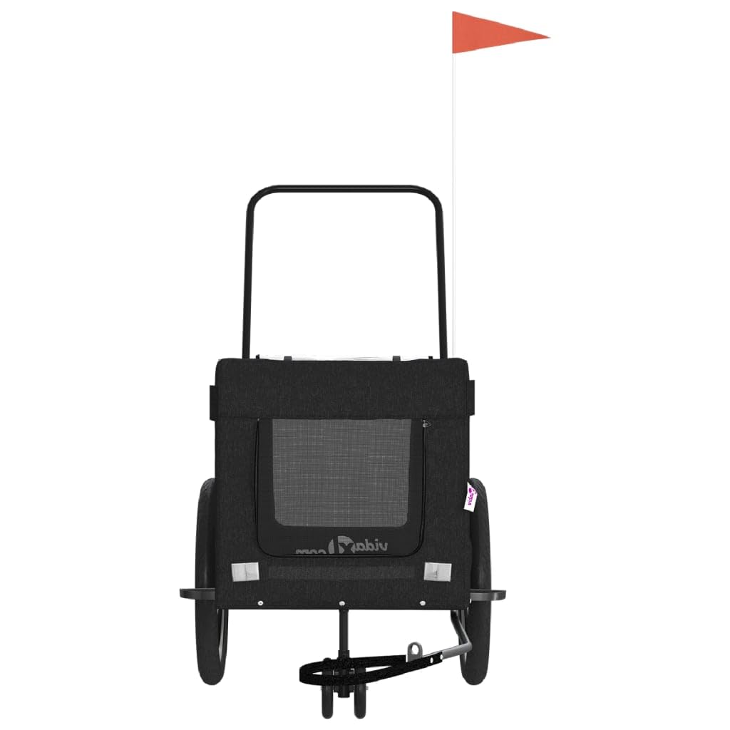 Homgoday Remolque de bicicleta para animales negro Oxford y hierro, mueble carro perro, carro para bicicleta, carro para perros, transportín perro bicicleta modelo 93947