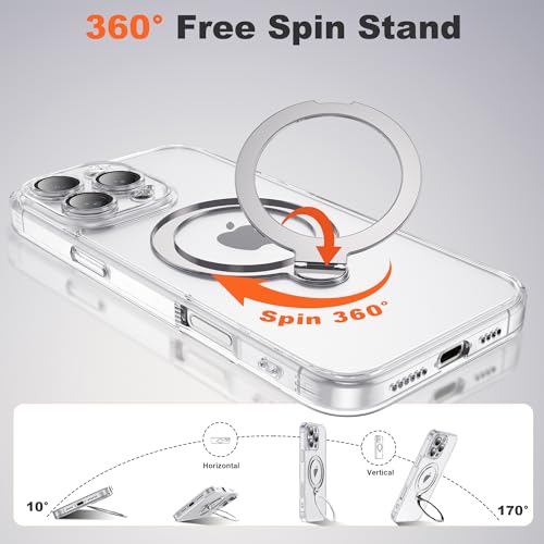 AmoraAqua Plating Clear Case for iPhone 16 Pro Max with Stand 6.9", Clear by AmoraAqua - Used condition - Image 2