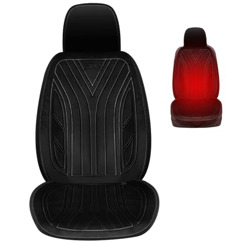 SMELEYOU Funda calefactable para Asiento de Coche, cómodo cojín de Asiento con calefacción rápida y Soporte Completo para la Espalda, Resistente al Fuego, Temperatura Ajustable, Antideslizante