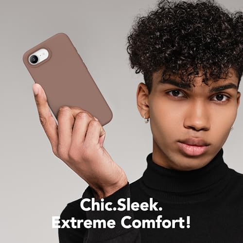 Image of Magnetic for iPhone 17e /iPhone 16e Case, Compatible with MagSafe, [Soft Anti-Scratch Microfiber Lining] Slim Silicone Shockproof Protective Phone Case for iPhone 17e /16e 6.1 inch, Brown