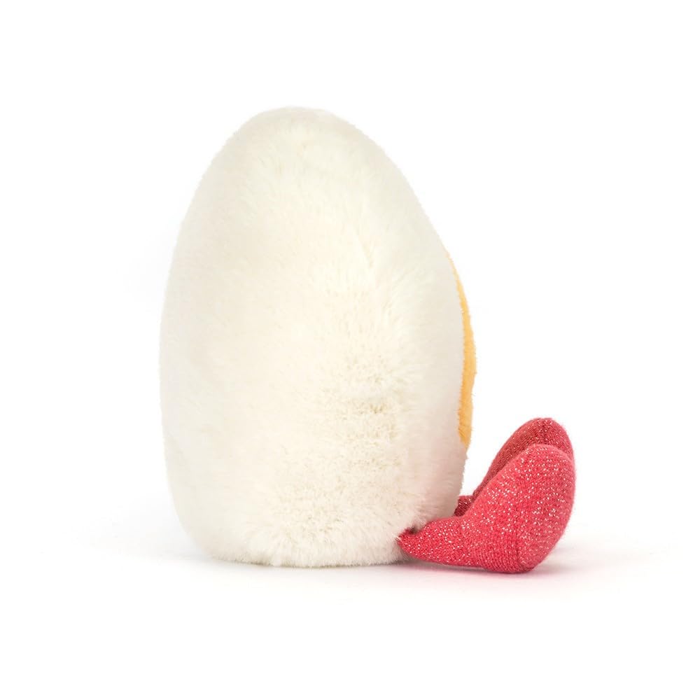 Jellycat Amuseables Cœur en peluche œuf à la coque, 7,6 cm de hauteur assise
