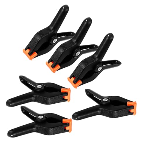 CIYODO 6 Pack Nylon Clamps Spring Clamp Photo Clamps Photography Clamps Black