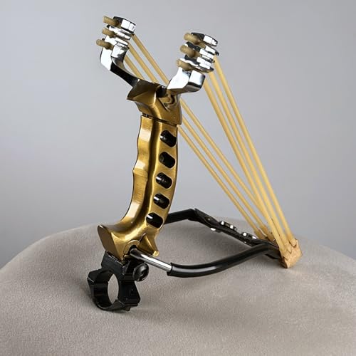Professional Wrist-Braced Slingshots Set for Hunting, High Velocity Tactical Wrist Support Sling Shot with Ammo Balls & Replacement Bands (Target Practice Kit)
