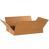 BOX USA 18 x 12 x 2 Corrugated Cardboard Boxes, Flat 18'L x 12'W x 2'H, Pack of 25 | Shipping, Packaging, Moving, Storage Box for Home or Business, Strong Wholesale Bulk Boxes