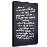 Generic I Wish You Enough Quote Poster Art Canvas Print Wall Room Living Room Corridor Kitchen Decoration (0812 inch No Framed)
