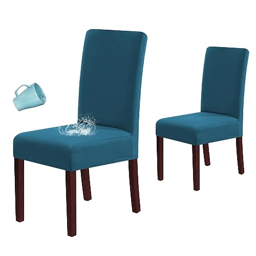 H.VERSAILTEX 100% Waterproof Dining Chair Covers Stretch Chair Covers for Dining Room Set of 4 Parson Chair Slipcovers C