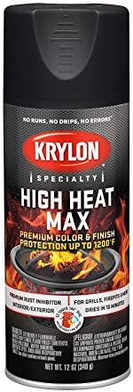 Krylon K01607000 High Heat Max, Black, Gloss, 12 ounce