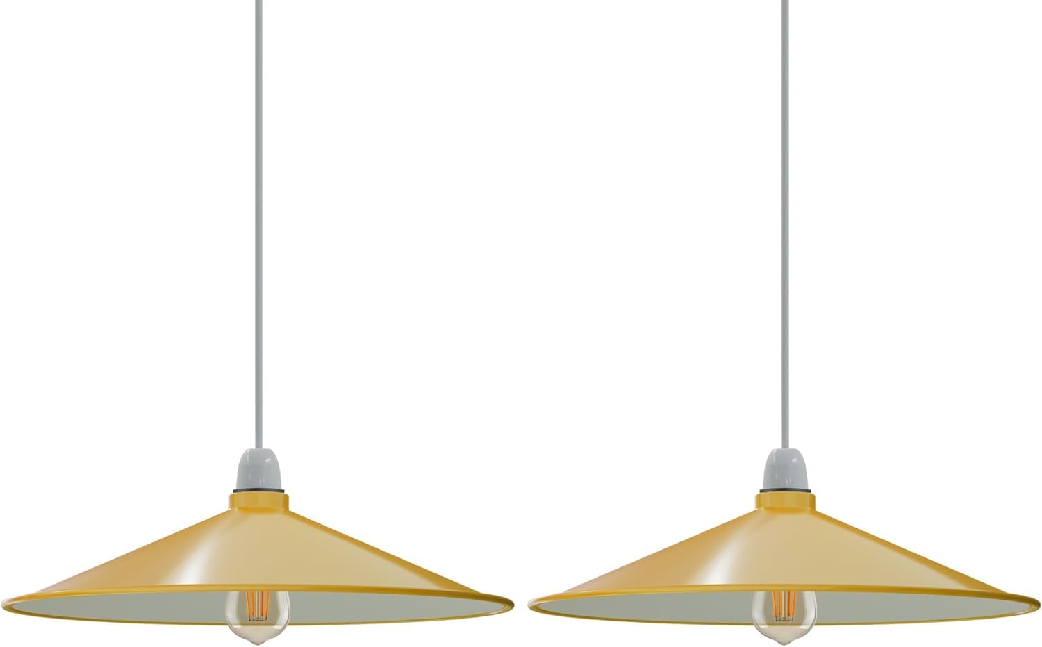 DC VOLTAGE Yellow Metal Ceiling Lamp Shade 40CM Easy Fit Light Pendant Modern Ceiling Lighting Shade for Bedroom, Hallway, Office Restaurant Industrial Farmhouse Light Shades Hanging Pendant