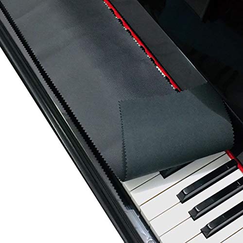 Black Vinyl Piano Key Cover - Keyboard Dust Cover