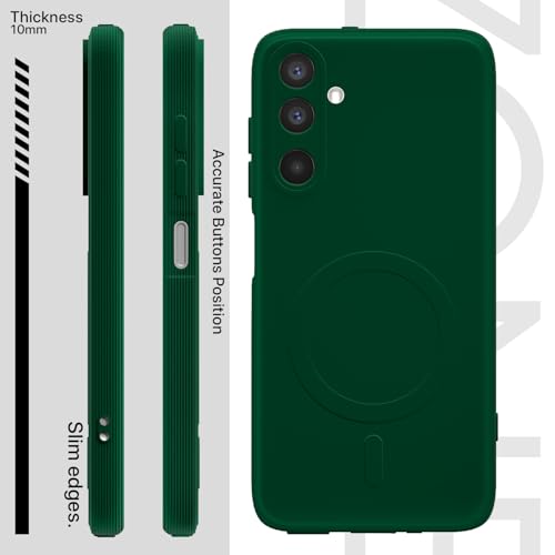 Image of Pikkme Back Cover for Samsung Galaxy M17 5G / A17 5G / F17 5G Soft Matte Silicone Mag-Safe Design (Mag-Safe Not Support) Camera Protection | Slim Fit Bumper Cover (Green)