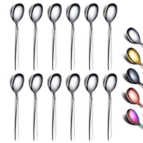 Berglander Teelöffel 16cm 12er-Set, Edelstahl Glänzende polnische Teelöffel Besteck, Teelöffel Kleiner Dessertlöffel Teelöffel Spülmaschinenfest