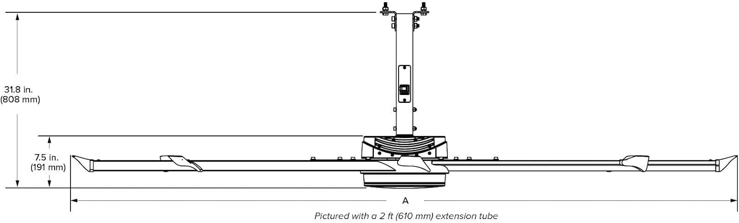 Big Ass Fans Essence 10-foot fan dimensions diagram