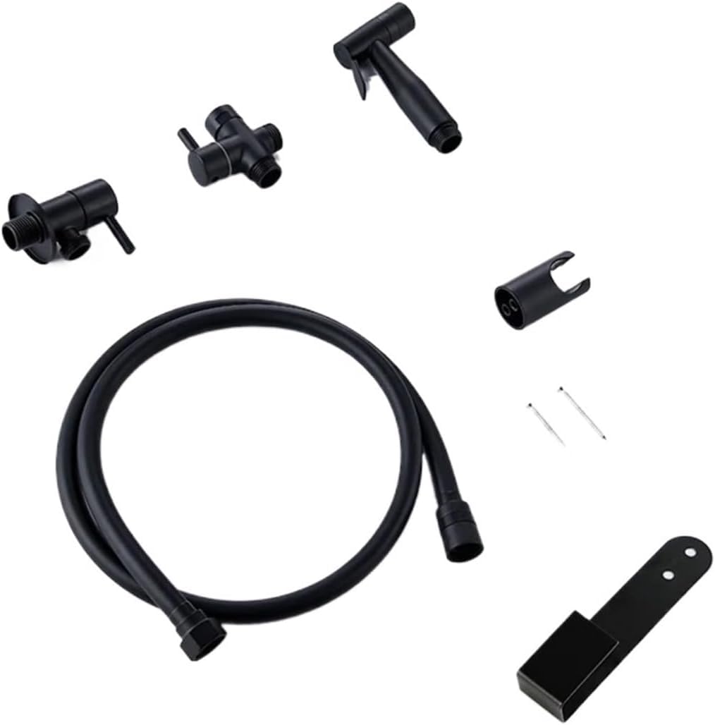 Kit de rociador de bidé de Mano de latón Macizo para Inodoro con Manguera y Soporte para Grifo de baño de Pared (Juego B)