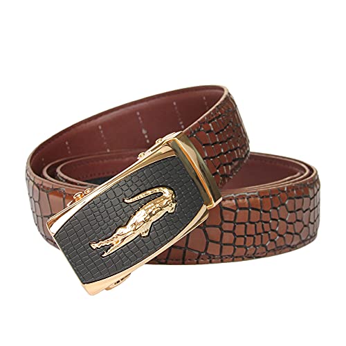 Image of Mens Belt, Ratchet Belts Adjustable Automatic Buckle PU Leather belt for men - Trim to Fit