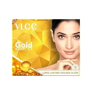 Gold Facial Kit, Bright & glowing skin - 60g - Parlour Glow with 24K Gold Bhasma, Rose Extracts, Turmeric & Aloe Vera.