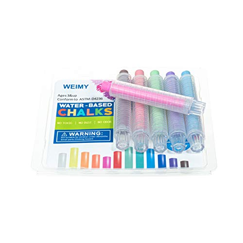 WEIMY Dustless Twistable Chalk Non-Toxic Colored Chalk 1.0mm Tip Art Tool for Whiteboard