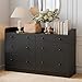 Cozy Castle Baby Dresser with 6 Drawers and Large Table Top, Multi-Functional Chest of Drawer, Drawer Dresser with Three-Sided High Rails for Nursery, Children's Room, Bedroom, Black