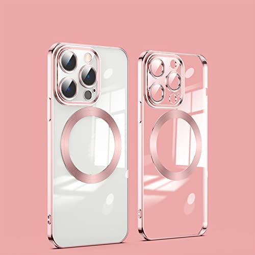 Hawtrytoa Giphogantic for iPhone Case - 2022 New Version 2.0 Transparent Electroplated for iPhone Case with Camera Protector (Pink,for iPhone 11)