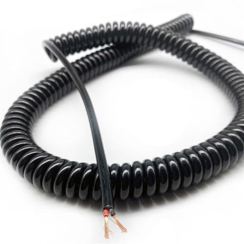 Câble spiralé d'alimentation CNC 15 AWG noir extensible jusqu'à 2 mètres