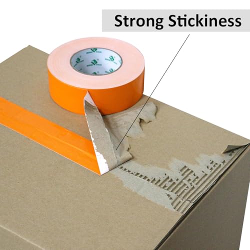 Image of BOMEI PACK Orange Duct Tape, Heavy Duty Strong Waterproof Industrial Color Duct Tape 9.0mil x 1.88inch x 60yds for Packing and Repairing
