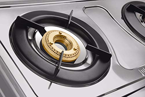 Image of USHA Maxus Gs2 001 Stainless Steel Brass 2 Burners Cooktop (Silver, Manual Ignition)