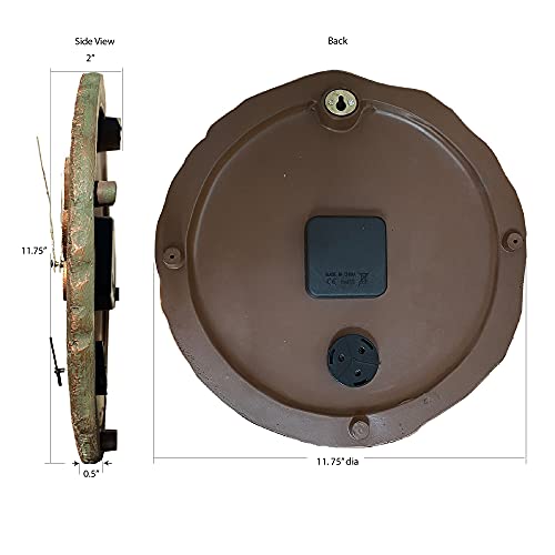 Lily's Home Hanging Wall Clock, Includes A Thermometer, Ideal For Indoor And Outdoor Use, Wonderful Housewarming Gift For Friends, Or For Any Butterflies Lovers, Polyresin #TOP4