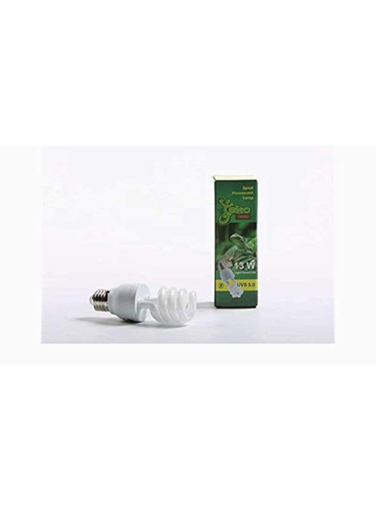 Lampada UVB Rettili e Anfibi 26W 5.0 - Lampadina UVA UVB E27 per Rettili Tartarughe Lucertole Draghi Barbuti e Terrario, Compatta per Foresta Tropicale - Jeko Tribe