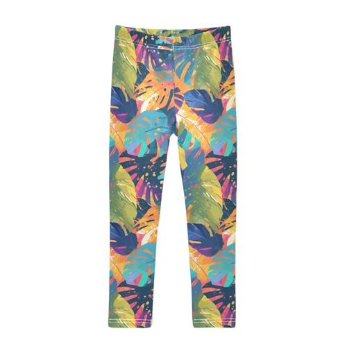 KLL Leaves Monstera Blots Toddler Girl Legging Soft High Waisted Lounge Pants Gym