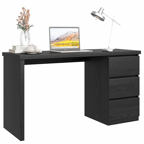 furtble Computer Desk with Drawers, 53.5 inches Wood Work Desk,