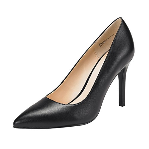 JENN ARDOR Stiletto High Heel Shoes for Women: Pointed, Closed Toe Classic Slip On Dress Pumps -Black 9 B(M) US