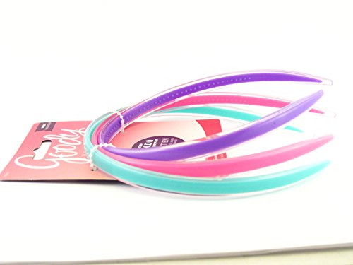 Goody Slideproof Flexible Silicone Head Bands - 3 Pcs. (Green, Pink, Purple)