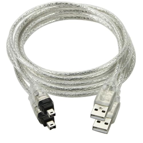 chenyang Lot de 2 câbles Firewire vers USB 2.0 vers Firewire IEEE 1394 4 broches 1,0 m uniquement pour DCR-TRV75E DV