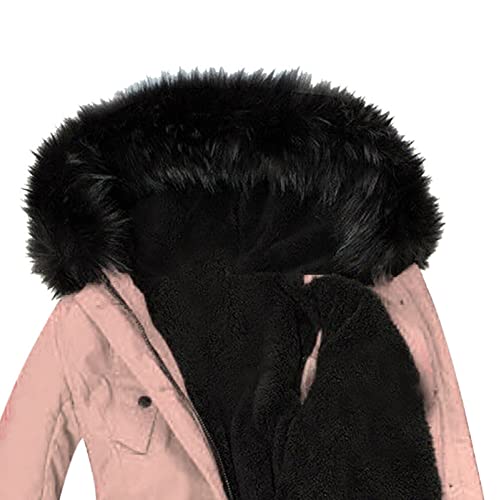 Winter Coats For Women Plus Size Thick Warm Cashmere Parka With Fur Hood Fashion Windproof Puffer Jacket Big Collar Outerwear #TOP4
