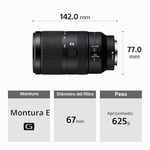 Miniatura 9 de Sony Sel70350g, Objetivo 70-350 Mm F4.5-6.3 G Superteleobjetivo Zoom Aps-C, Con Oss, Montura E. Ideal Para Naturaleza, Deportes Y Viajes Compatible Con Zv-E10, A6400, A6700