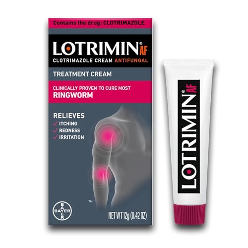 Lotrimin AF Ringworm Cream Clotrimazole 1% - Clinically Proven Effective Antifungal Cream Treatment of Most Ringworm, For Adults and Kids Over 2 years, .42 Ounce (12 Grams)