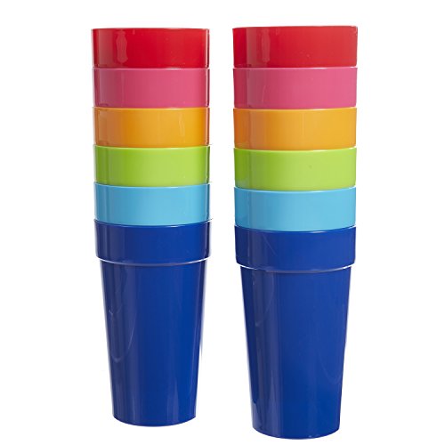 US Acrylic Spectrum 20-Ounce Plastic Tumblers | Set of 12 in 6 Assorted Colors