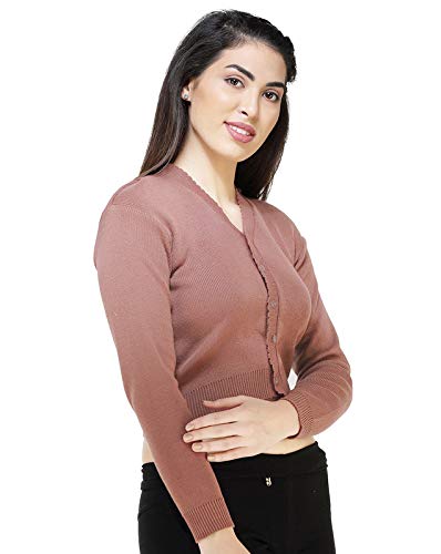 Image of Women Winter Wear V-Neck Full Sleeves Regular Fit Woollen Blouse