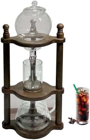 Cold Brew Drip Tower with Adjustable Water Flow,Large Cold Brew Drip Tower - 600ml Compact Glass Coffee Maker with Stable Base, Portable Ice Drip Coffee Brewer for Home Use, Perfect for Iced