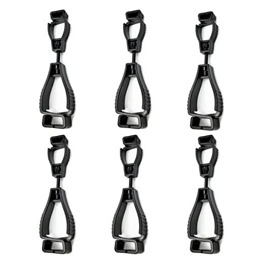 WiDream 6 Stück Schwarze Handschuhhalter, Handschuh Halterung, Rutschfeste Handschuh Klammern, Verwendet für Handschuhe, Masken, Handtücher, Kleine Werkzeuge