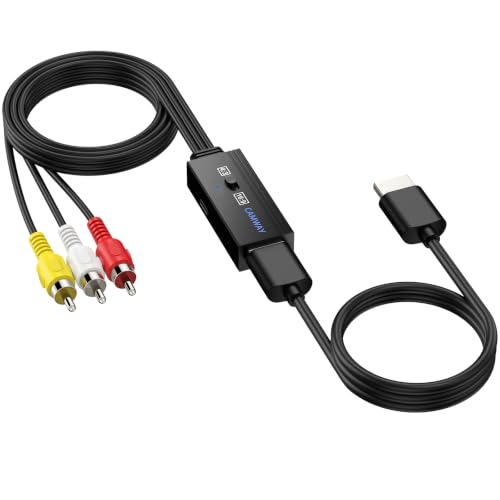 Image of CAMWAY RCA to HDMI Converter,1080P AV to HDMI Adapter for VHS VCR DVDPlayer