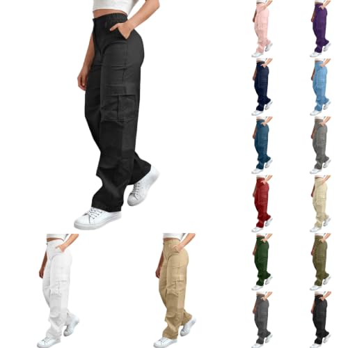 Cargo Pants for Women Baggy High Waisted Stretchy Wide Leg Y2K Hiking Pants - image 1