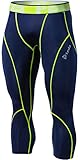 TM-P15-NVCZ_Large Tesla Men's Compression Capri Shorts Baselayer Cool Dry Sports Tights P15