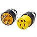 Electrical Replacement Plu Set, 1 Male & 1 Female 3-Prong Heavy Duty Cord Ends, 125VAC/15A Rated, with Galvanized Steel Screw Posts, Rubber Cover for Extension Cords, Power Tools & Appliances