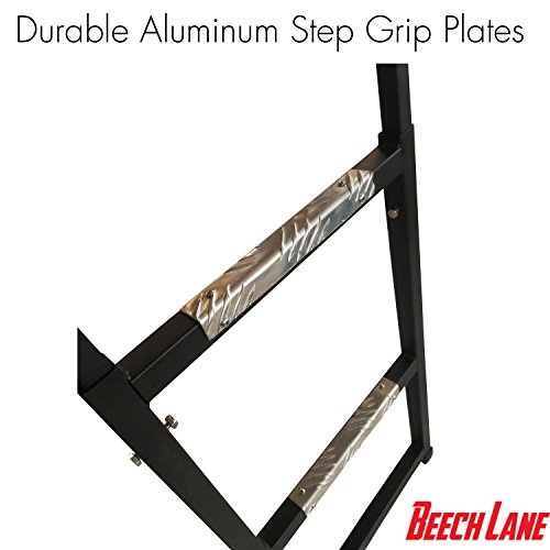Beech Lane Pickup Truck Tailgate Ladder - Universal Fit, Stainless Steel Self Drilling Hex Screws for Easy Install, Durable Aluminum Step Grip Plates, and Sturdy Rubber Ladder Feet - Thumbnail 4