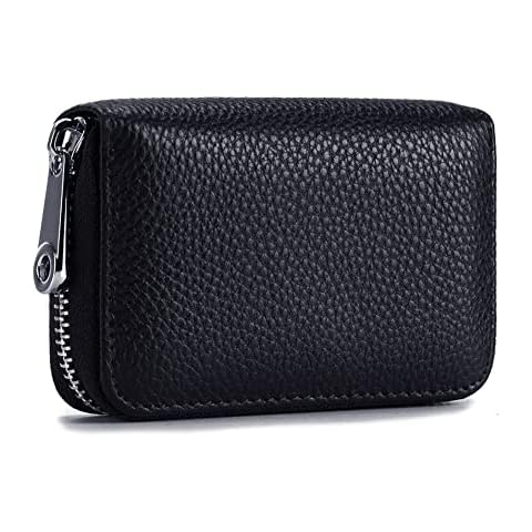 EASTNIGHTS Credit Card Wallet Leather RFID Blocking Credit Card Holder for Men or Women 14 Slots Compact Size (black) Cover