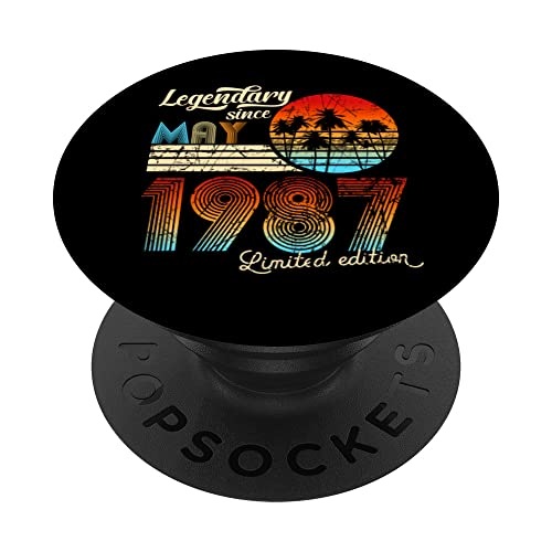 Cumpleaños Legendario Desde Mayo De 1987 Regalo PopSockets PopGrip Intercambiable