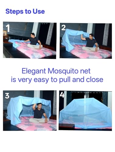 Image of Elegant Premium Cotton Mosquito Net for King Size Bed(6x7 Feet Green) | Foldable Machhardani with High-Density Mesh & Washable | 360* Protaction from Mosquito