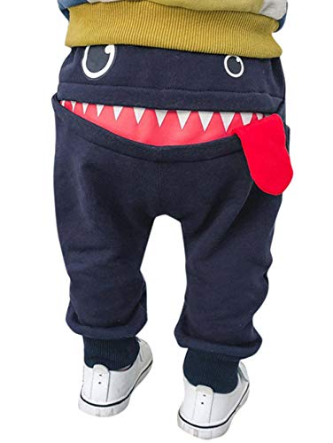 EGELEXY Toddler Boys Girls Cartoon Monster Thick Pants Cute Shark Sweatpants Cotton Harem Trousers Size 18-24 Months/Tag100 (Blue)