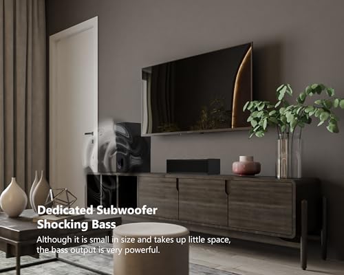 2.1 Wooden Compact TV Sound Bar with Wooden Subwoofer, HDMI ARC/Bluetooth/Optical/AUX/RCA Connection, Remote Control, Adjustable Bass, Ideal Listening Hip-Hop, Rock, Heavy Metal Music - Image 3