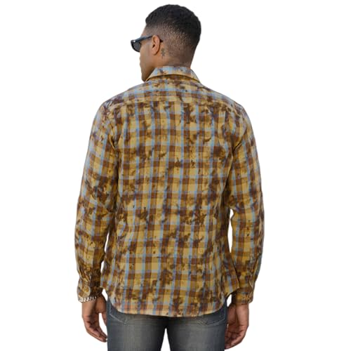 Image of WARHORSEE Flannel Shirt for Men Long Sleeve Button Down Plaid Shirts | Soft Cotton Blend for Multi-season Wear, Lightweight yet Warm, Dual buttoned storage pockets, Machine Washable Easy Care